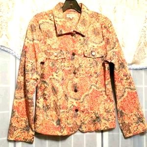 ANALOGY FLORAL JEAN-STYLE CROP JKT SZ L